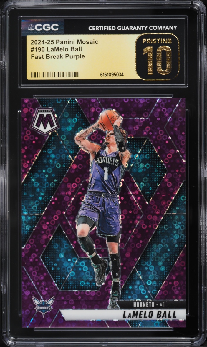2024 Panini Mosaic Fast Break Purple Prizm LaMelo Ball /50 #190 CGC 10 PRISTINE