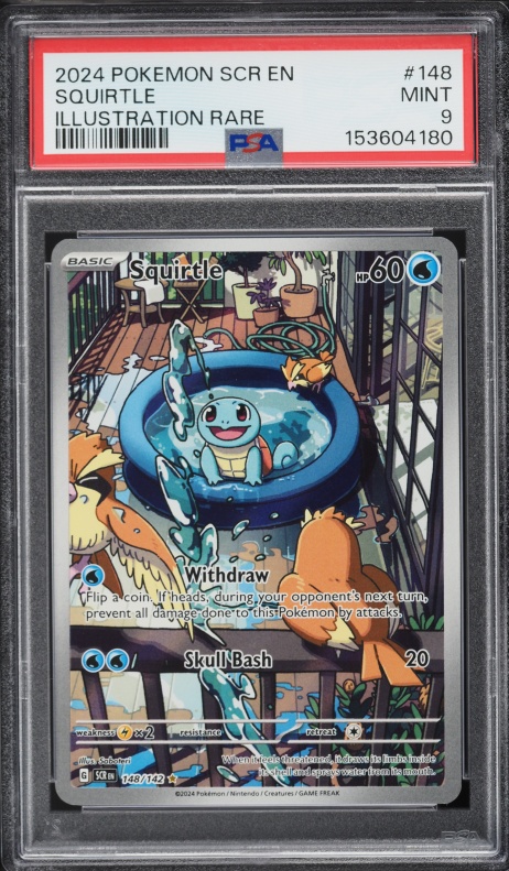 2024 Pokemon Scarlet & Violet Stellar Crown IR Squirtle #148 PSA 9 MINT