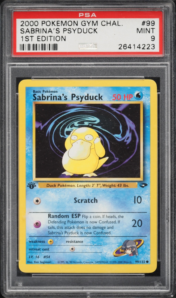 2000 Pokemon Gym Challenge 1st Edition Sabrina's Psyduck #99 PSA 9 MINT