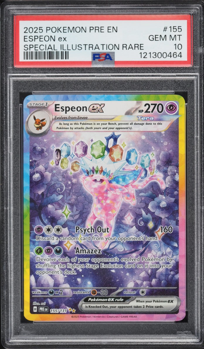 2025 Pokemon Scarlet & Violet Prismatic Evolutions SIR Espeon Ex #155 PSA 10 GEM MINT