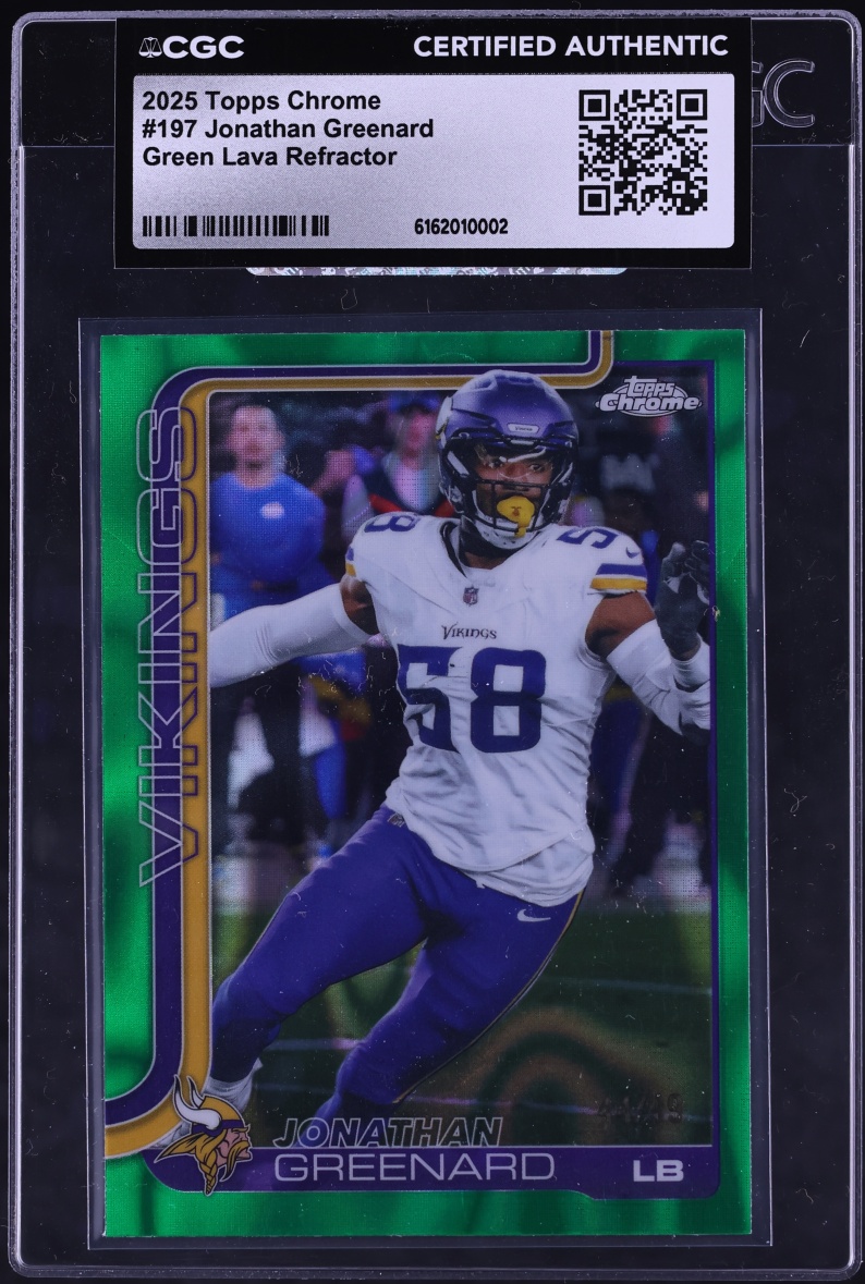 2025 Topps Chrome Football Green Lava Refractor Jonathan Greenard #197 CGC AUTH