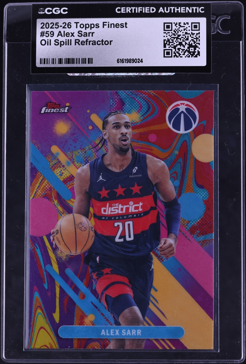 2025 Finest Oil Spill Refractor Alex Sarr #59 CGC AUTH