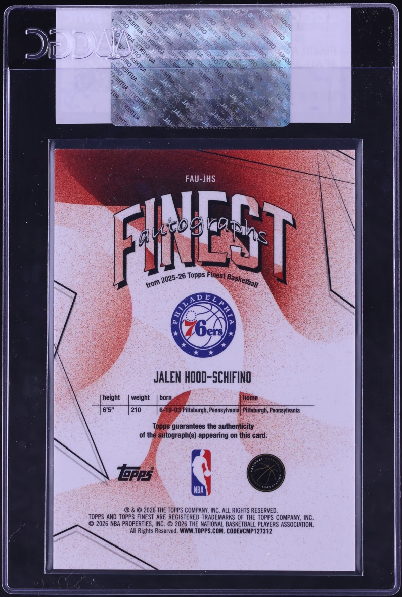 2025 Finest Jalen Hood-Schifino AUTO #FAU-JHS CGC AUTH