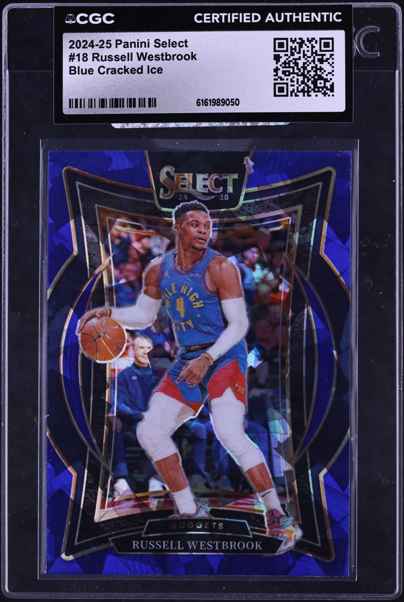 2024 Select Concourse Blue Cracked Ice Russell Westbrook #18 CGC AUTH