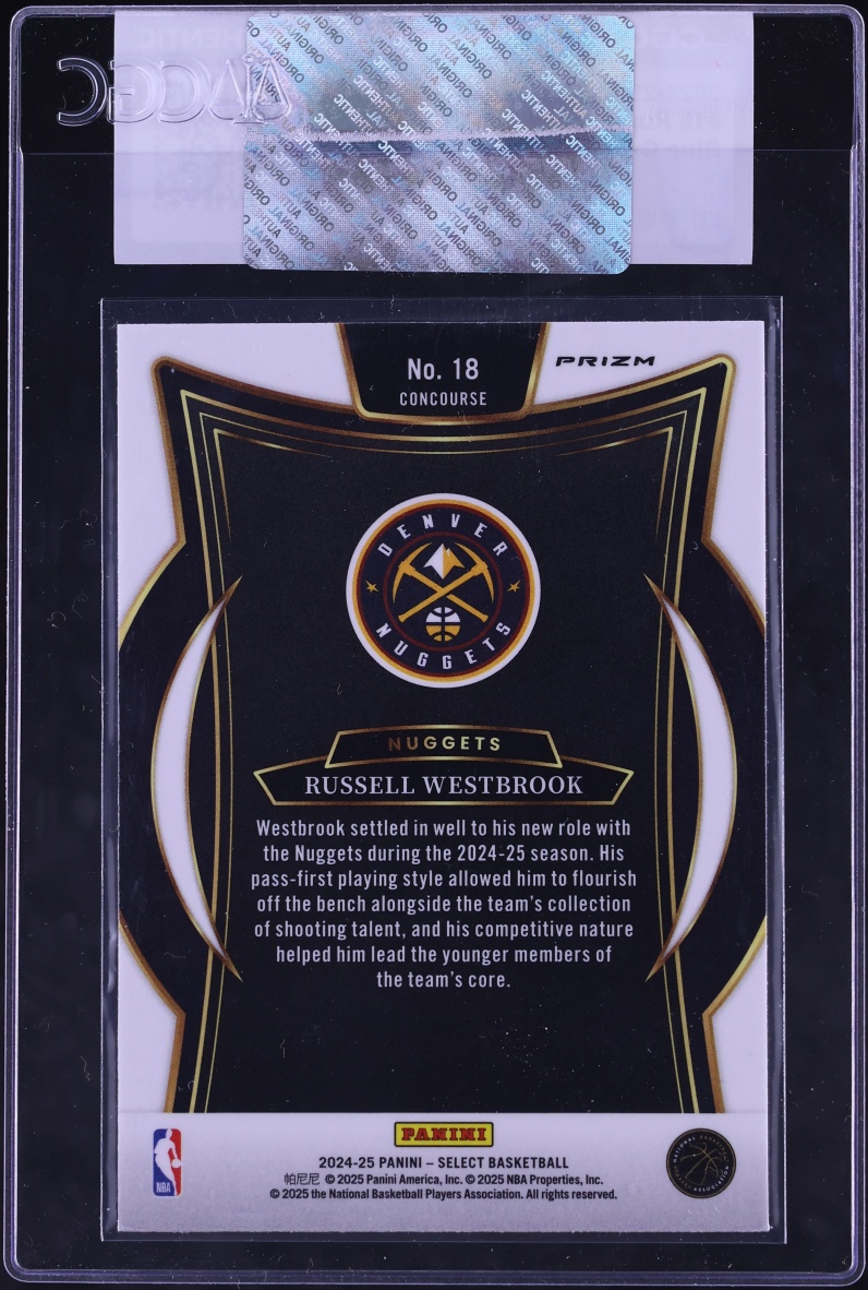 2024 Select Concourse Blue Cracked Ice Russell Westbrook #18 CGC AUTH
