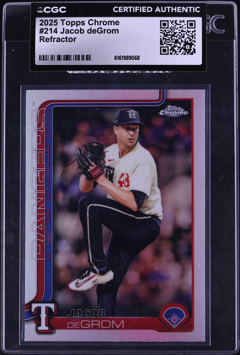 2025 Topps Chrome Refractor Jacob deGrom #214 CGC AUTH