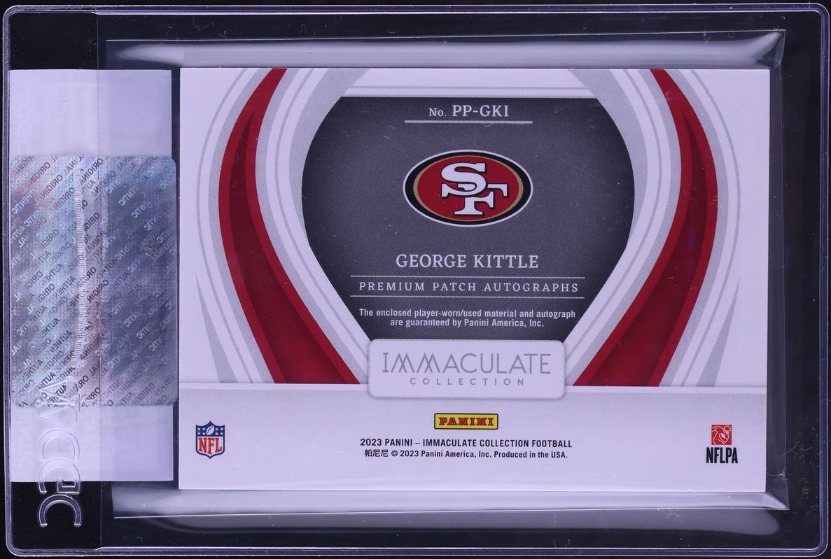 2023 Immaculate Collection Premium George Kittle PACTH AUTO /99 #PP-GKI CGC AUTH