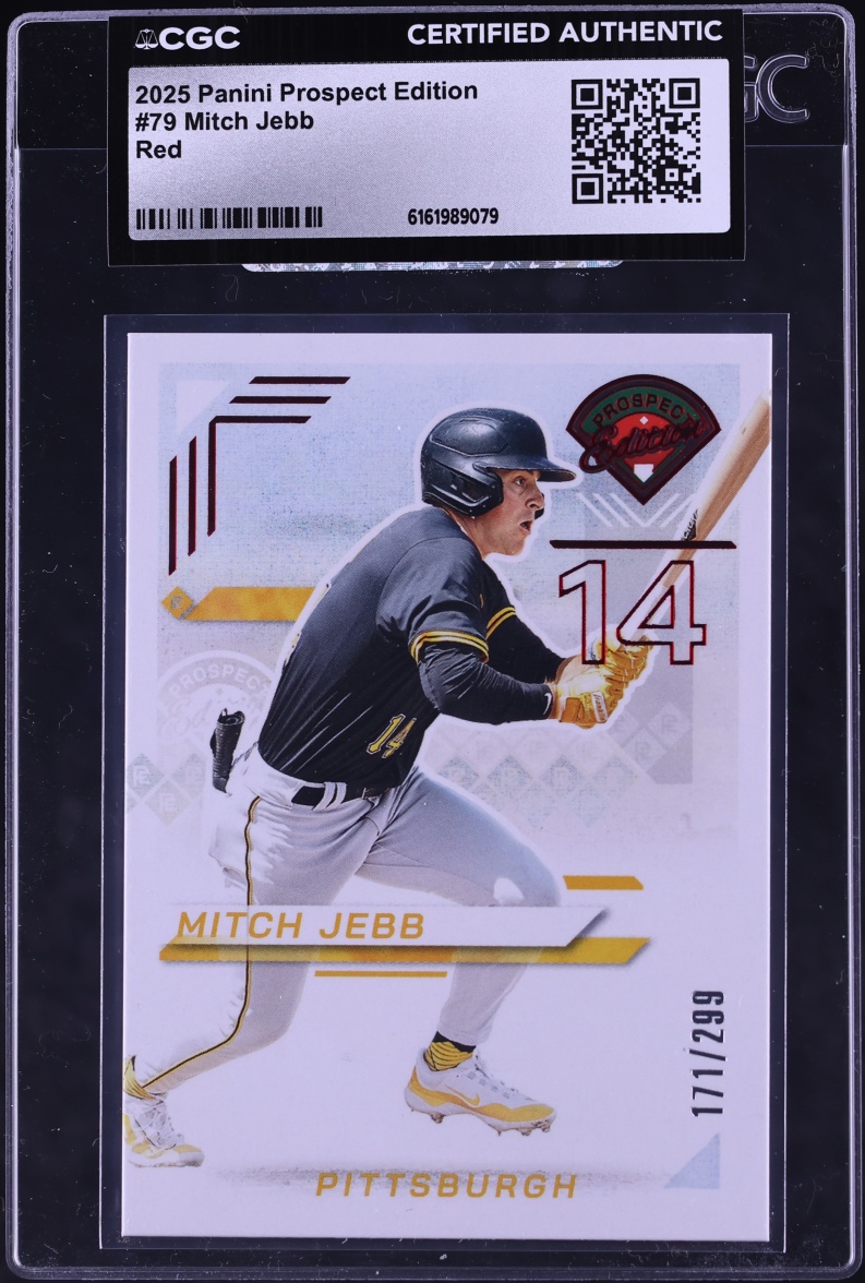 2025 Panini Prospect Edition Red Mitch Jebb /299 #79 CGC AUTH