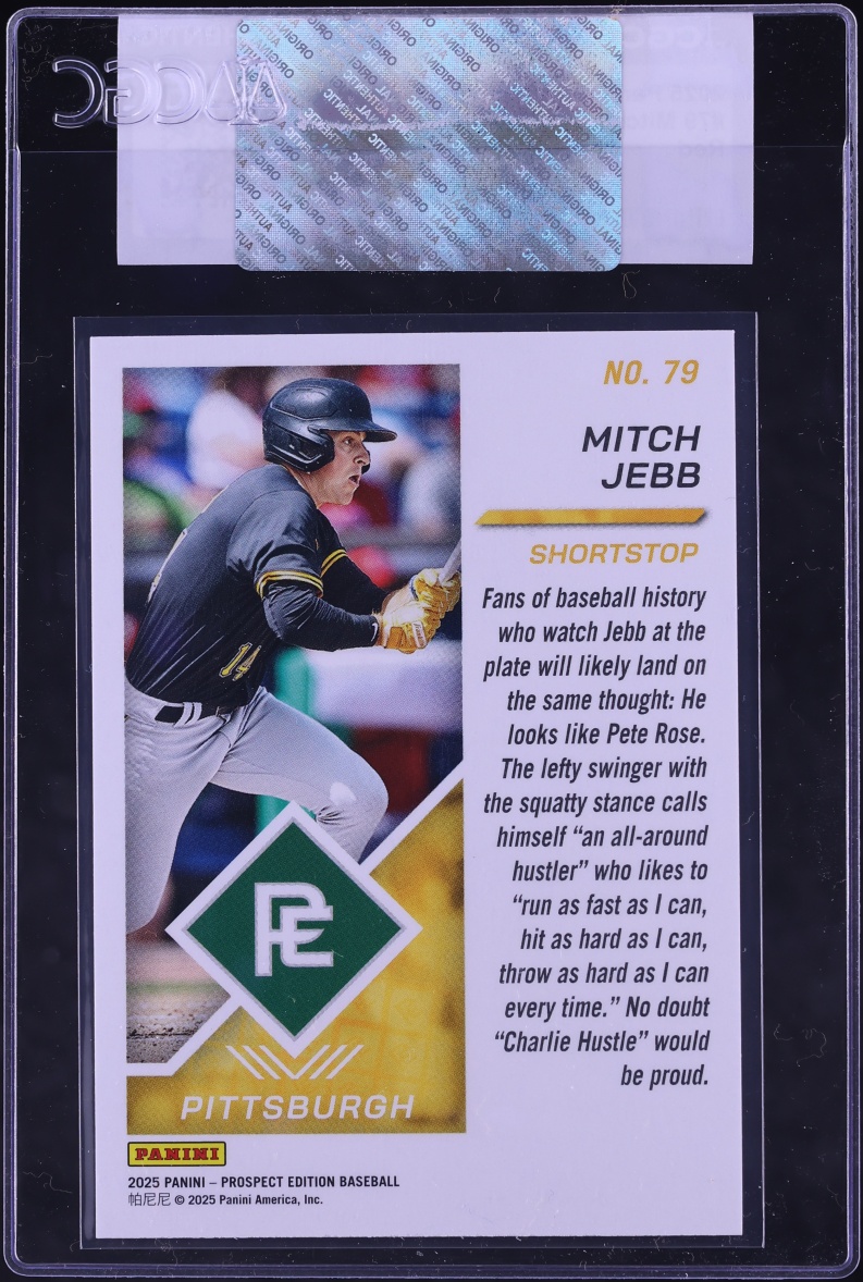 2025 Panini Prospect Edition Red Mitch Jebb /299 #79 CGC AUTH