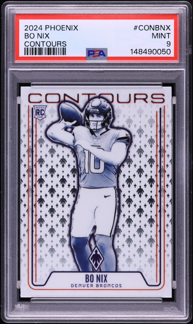 2024 Panini Phoenix Contours Bo Nix ROOKIE #CON-BNX PSA 9 MINT