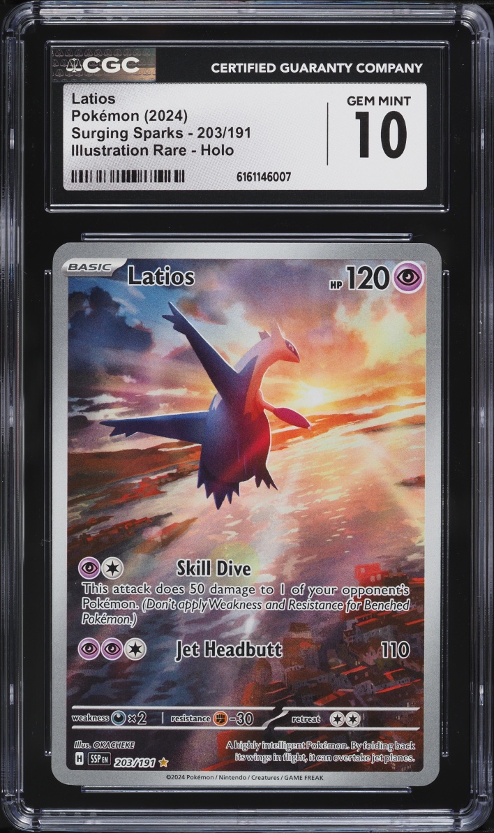 2024 Pokemon Scarlet & Violet Surging Sparks IR Latios #203 CGC 10 GEM MINT