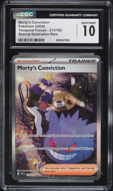 2024 Pokemon Scarlet & Violet Temporal Forces SIR Morty's Conviction #211 CGC 10 GEM MINT