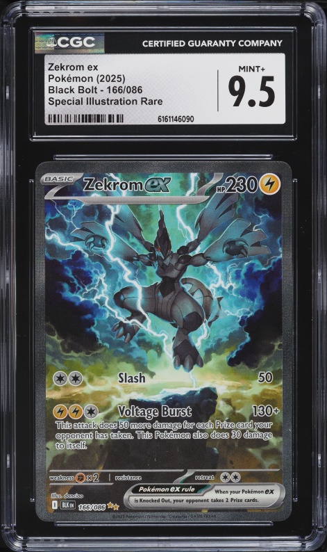 2025 Pokemon Scarlet & Violet Black Bolt SIR Zekrom ex #166 PSA 10
