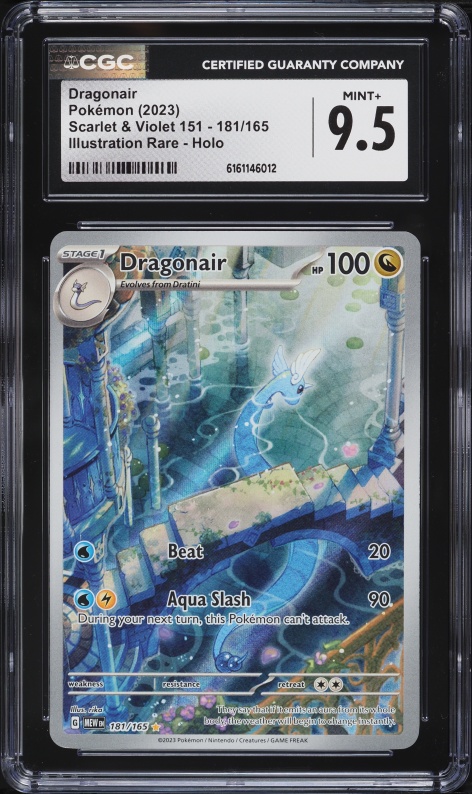 2023 Pokemon Scarlet & Violet 151 IR Dragonair #181 CGC 9.5 MINT+