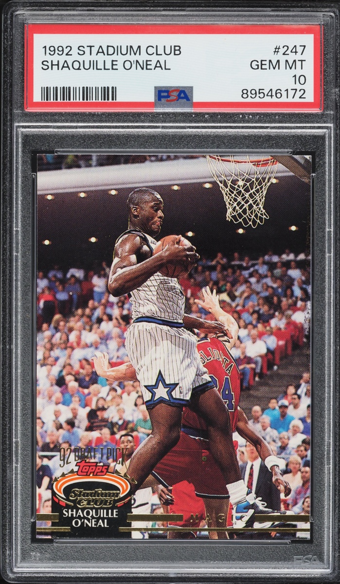 1992 Stadium Club Basketball Shaquille O'Neal ROOKIE #247 PSA 10 GEM MINT