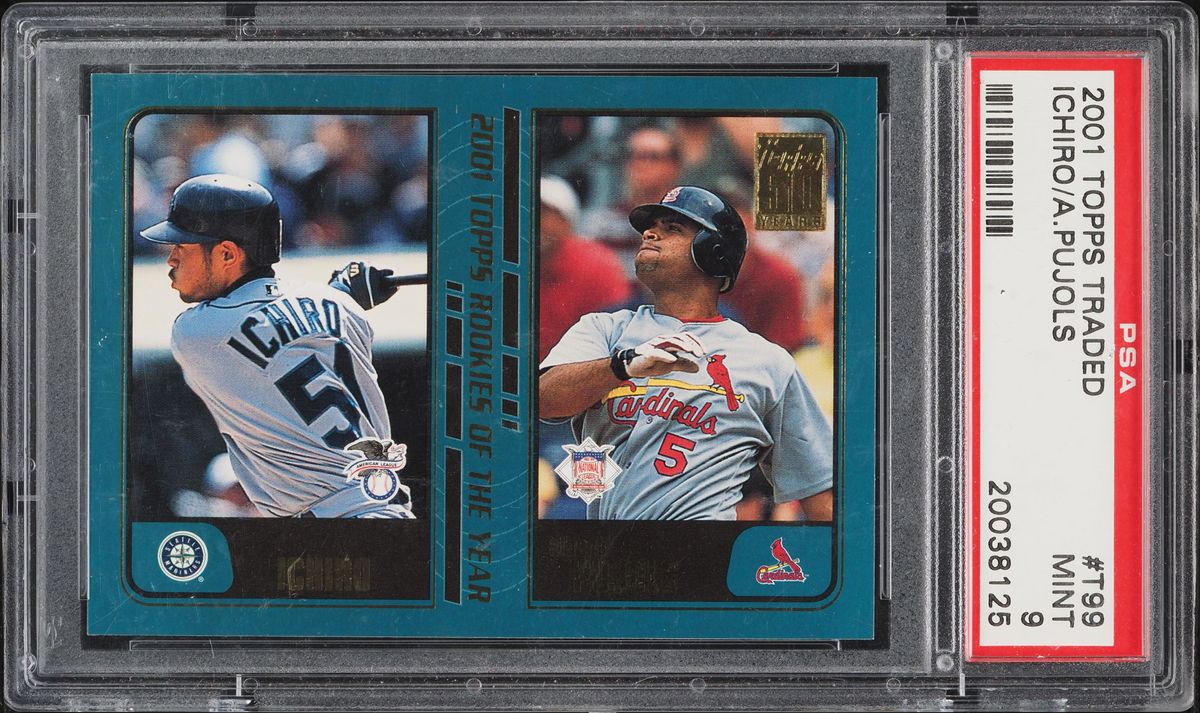 2001 Topps Traded Ichiro Suzuki & Albert Pujols ROOKIE #T99 PSA 9 MINT