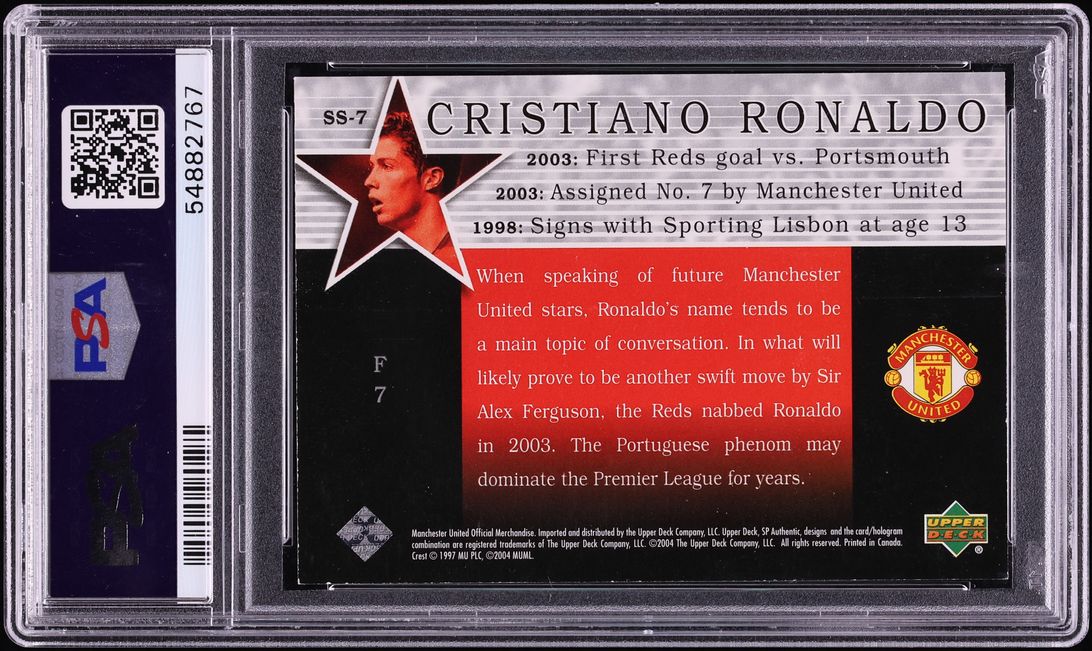 2004 SP Authentic Manchester United Star Status Cristiano Ronaldo /400 #SS-7 PSA 8 NM-MT