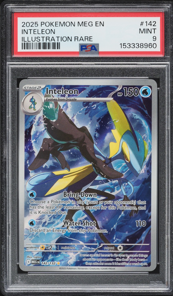 2025 Pokemon Mega Evolution IR Inteleon #142 PSA 9 MINT