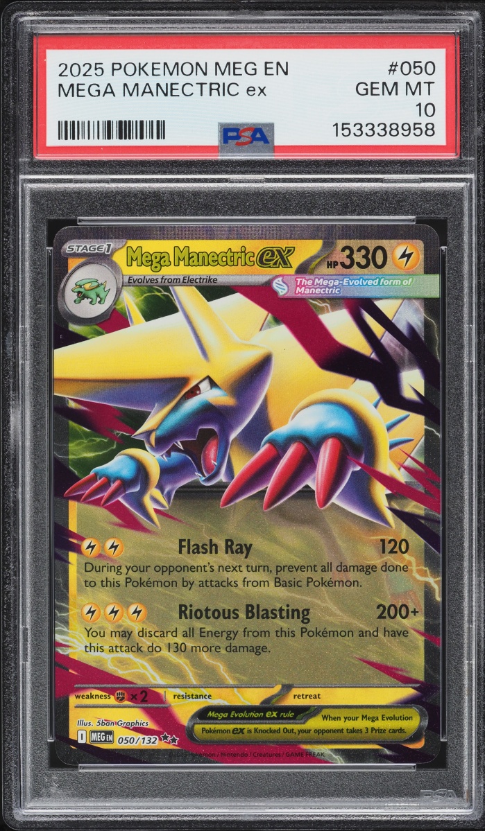 2025 Pokemon Mega Evolution Holo Mega Manectric EX #50 PSA 10 GEM MINT
