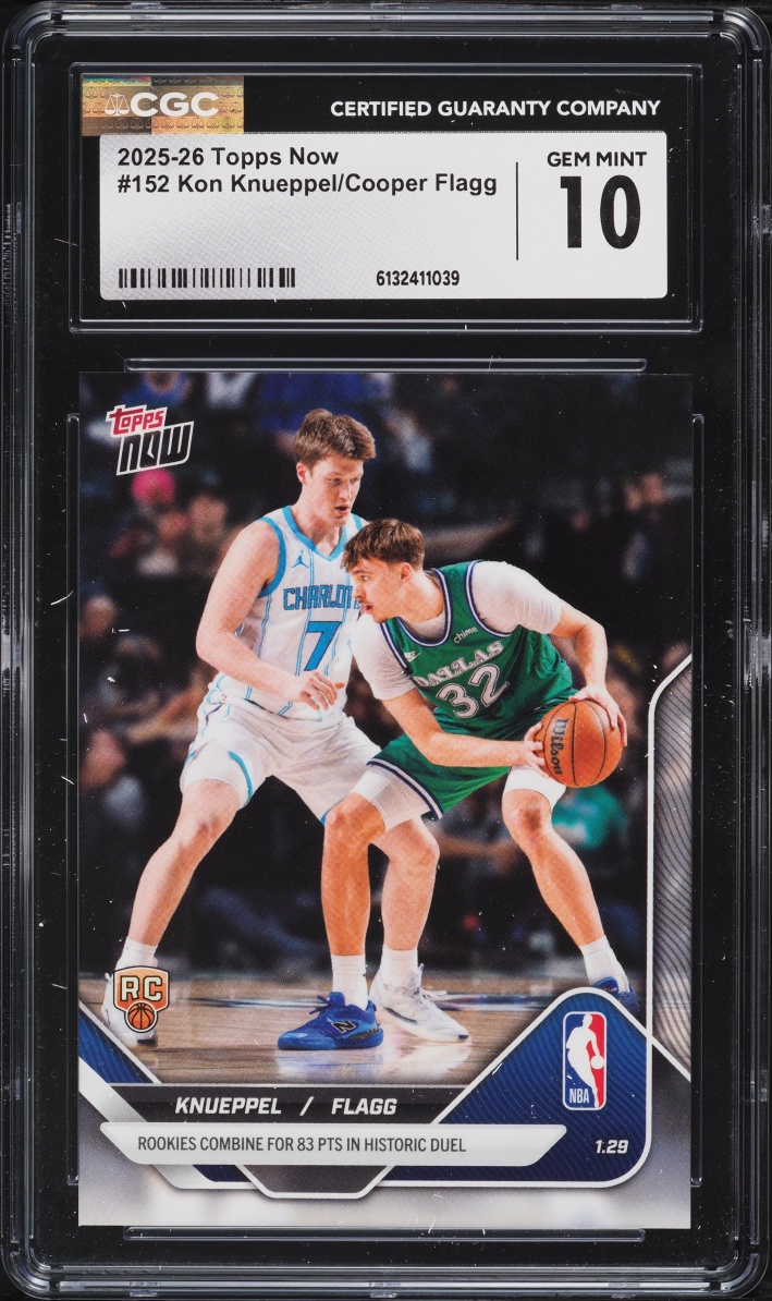 2025 Topps Now Kon Knueppel Cooper Flagg ROOKIE #152 CGC 10 GEM MINT