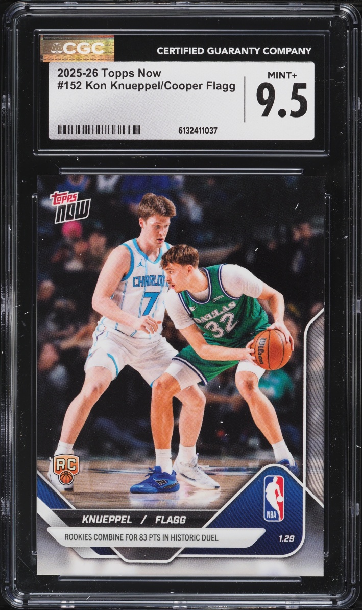2025 Topps Now Kon Knueppel Cooper Flagg ROOKIE #152 CGC 9.5 MINT+