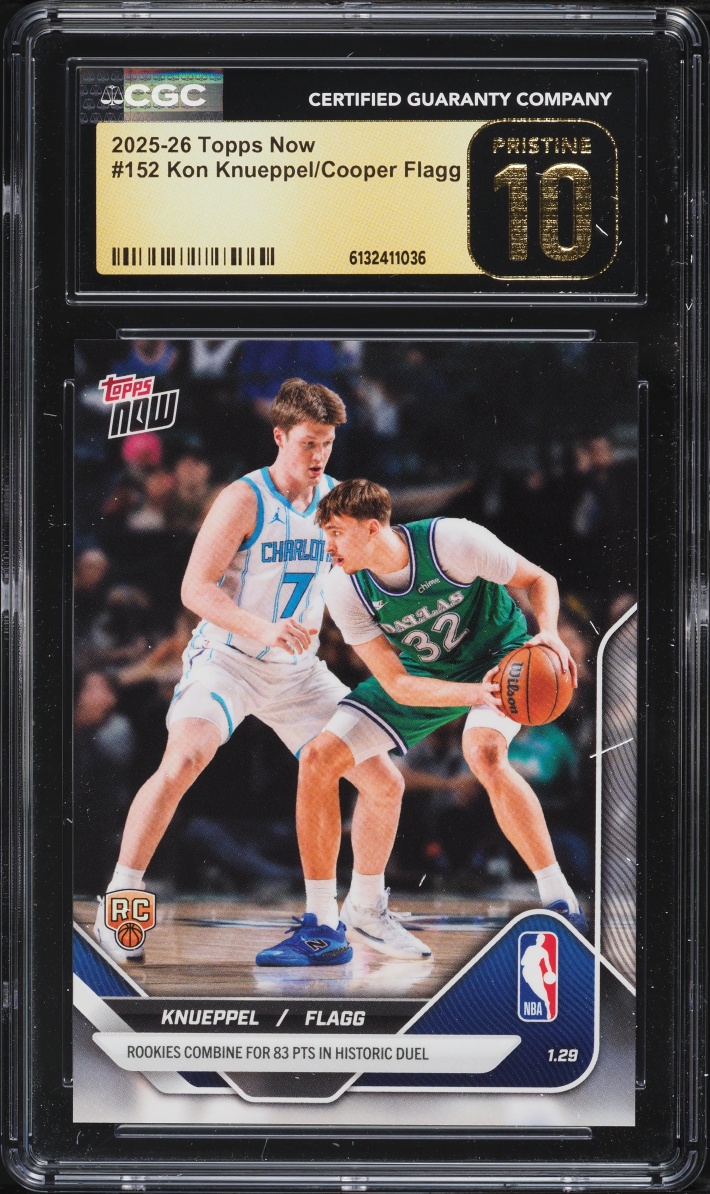 2025 Topps Now Kon Knueppel Cooper Flagg ROOKIE #152 CGC 10 PRISTINE