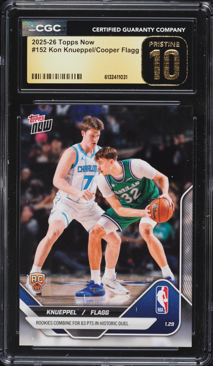 2025 Topps Now Kon Knueppel Cooper Flagg ROOKIE #152 CGC 10 PRISTINE