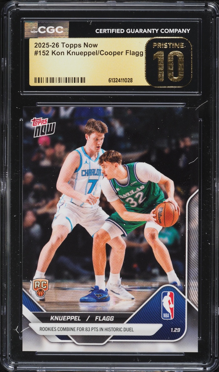 2025 Topps Now Kon Knueppel Cooper Flagg ROOKIE #152 CGC 10 PRISTINE