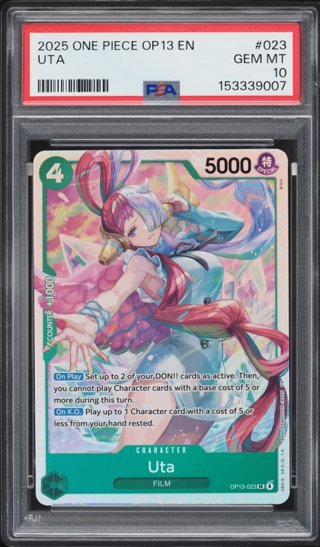 2025 One Piece Carrying On His Will SR Uta #OP13-023 CGC 10 GEM