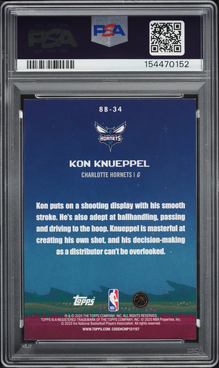 2025 Topps 8-Bit Ballers Kon Knueppel ROOKIE #8B-34 PSA 8 NM-MT