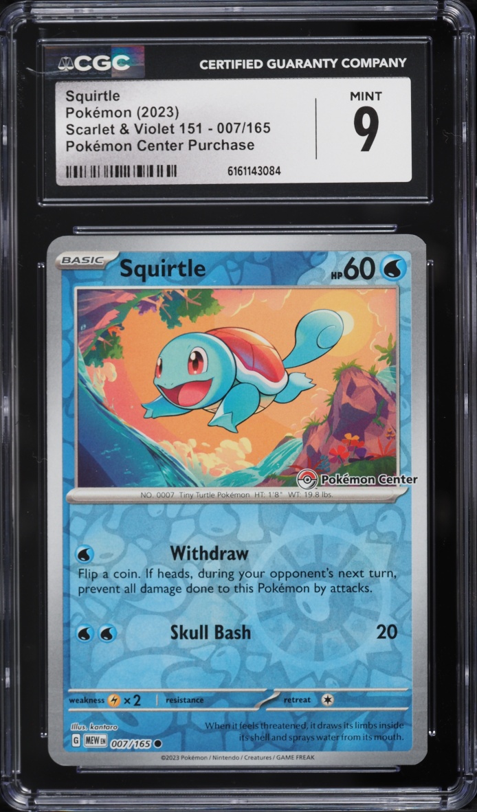 2023 Pokemon Scarlet & Violet 151 Center Purchase Reverse Holo Squirtle #7 CGC 9 MINT