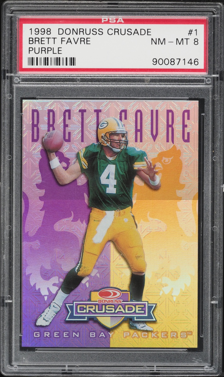 1998 Leaf R & S Crusade Purple Brett Favre /100 #1 PSA 8 NM-MT