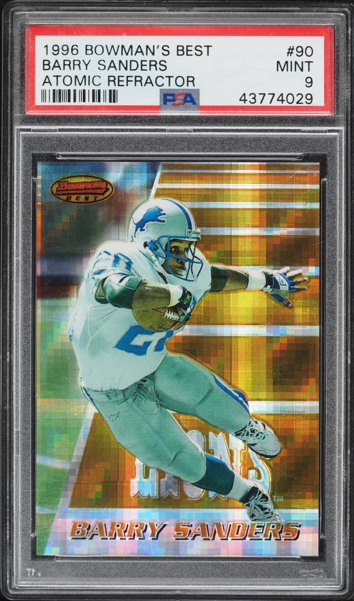 1996 Bowman's Best Atomic Refractor Barry Sanders #90 PSA 9 MINT