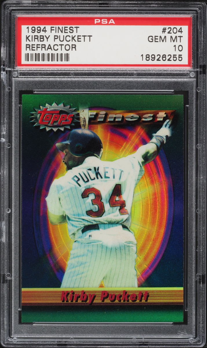 1994 Finest Refractor Kirby Puckett #204 PSA 10 GEM MINT