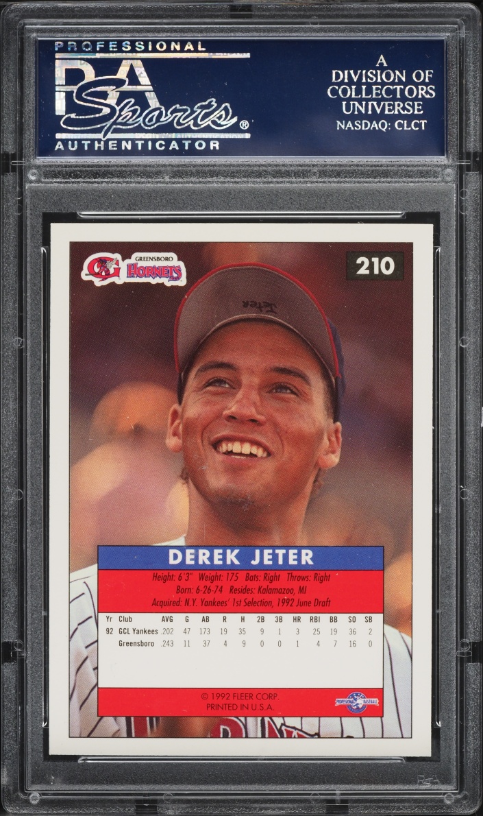 1992 Fleer Excel Derek Jeter ROOKIE #210 PSA 10 GEM MINT