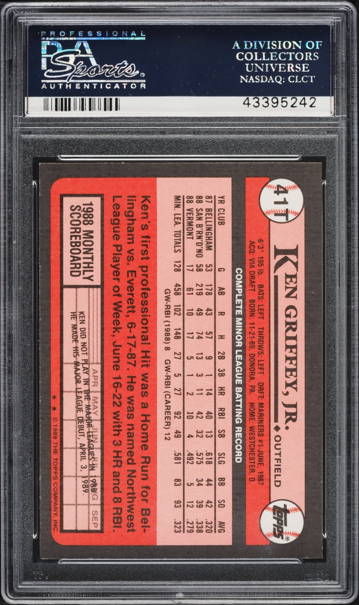1989 Topps Traded Ken Griffey Jr. ROOKIE #41T PSA 10 GEM MINT
