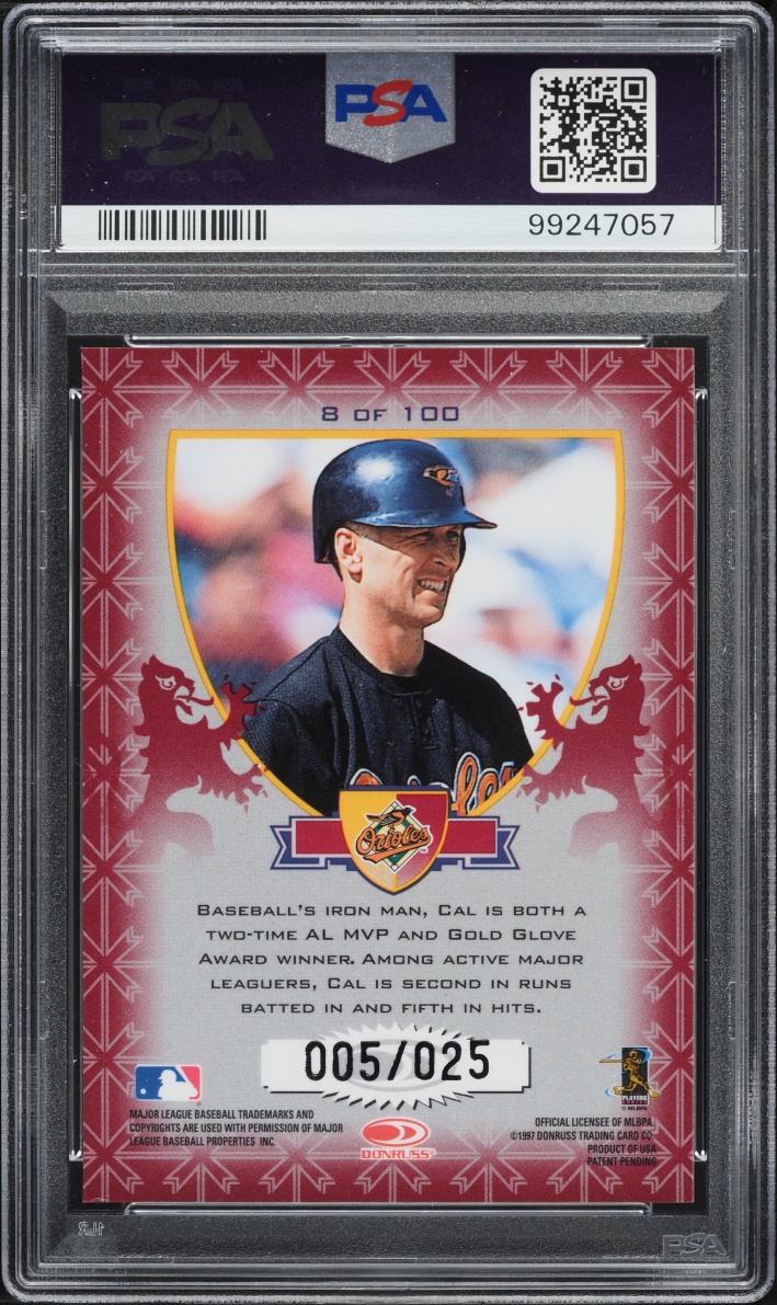 1998 Donruss Crusade Red Cal Ripken Jr. #8 PSA 8 NM-MT
