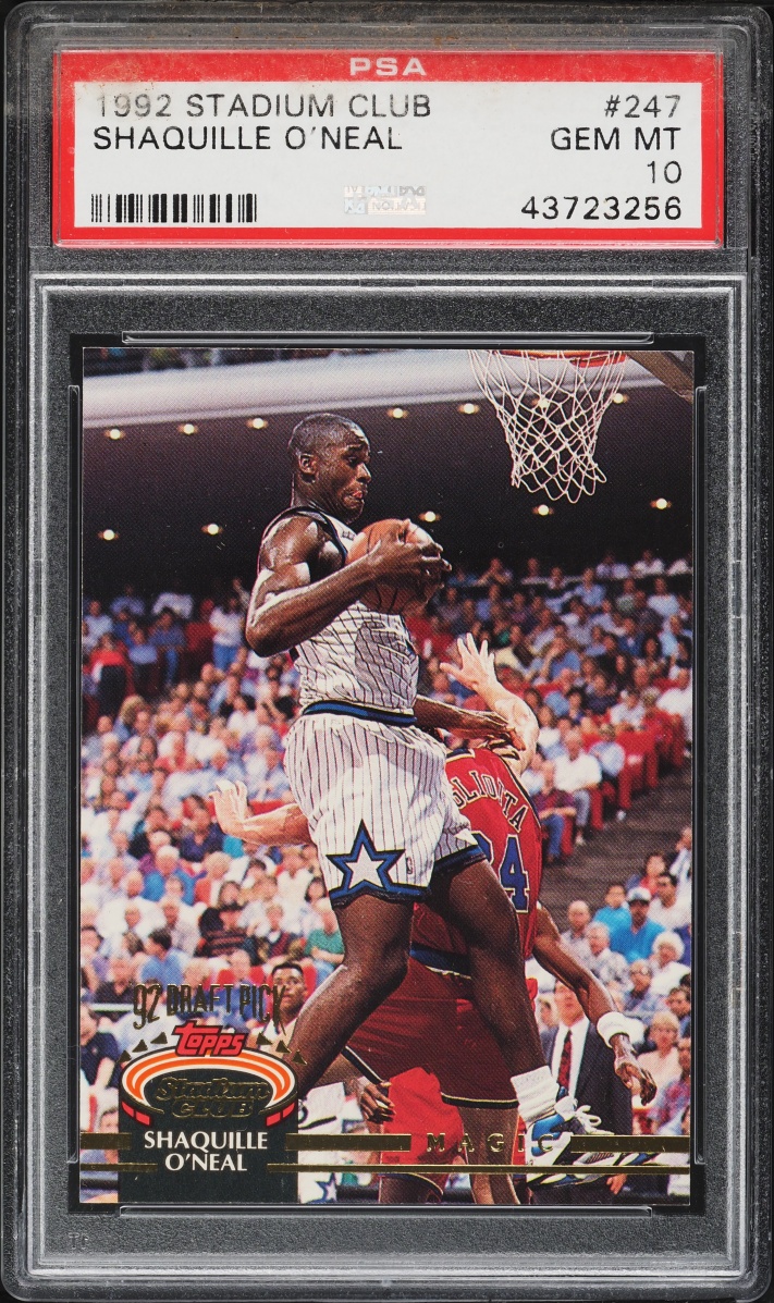 1992 Stadium Club Basketball Shaquille O'Neal ROOKIE #247 PSA 10 GEM MINT