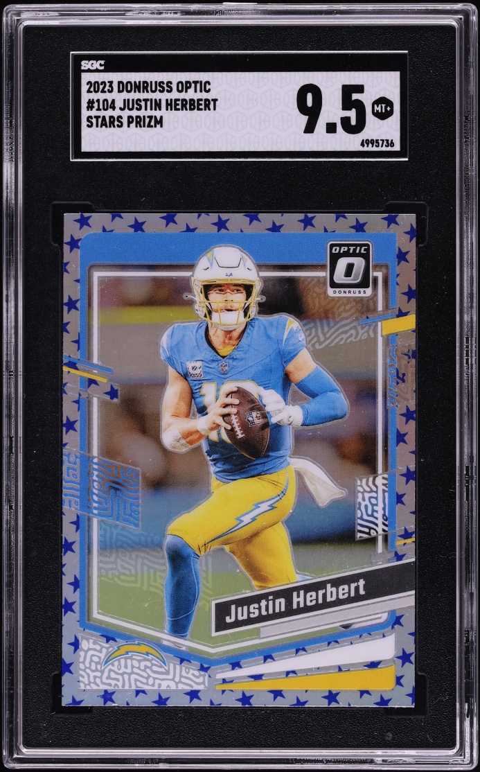 2023 Donruss Optic Stars Prizm Justin Herbert #104 SGC 9.5 MINT+