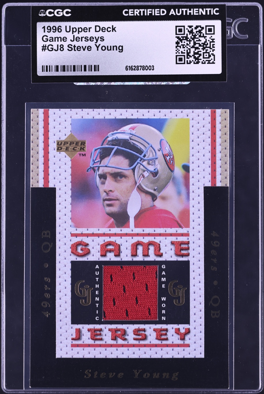 1996 Upper Deck Game Jerseys Steve Young PATCH #GJ8 CGC AUTH