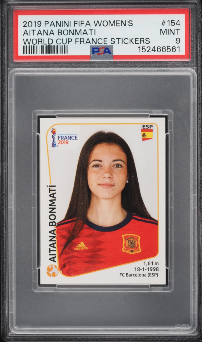 2019 Panini FIFA Women's World Cup France Stickers Aitana Bonmati #154 PSA 9 MINT
