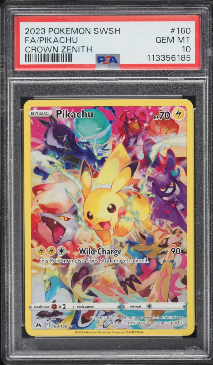 2023 Pokemon Sword & Shield Crown Zenith SEC Pikachu #160 PSA 10