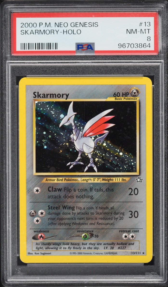 2000 Pokemon Neo Genesis Holo Skarmory #13 PSA 8 NM-MT