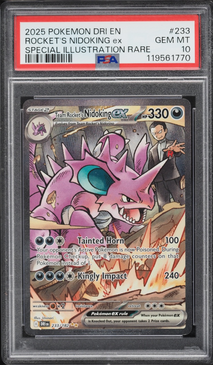 2025 Pokemon SV Destined Rivals SIR Team Rocket's Nidoking Ex #233 PSA 10 GEM MINT