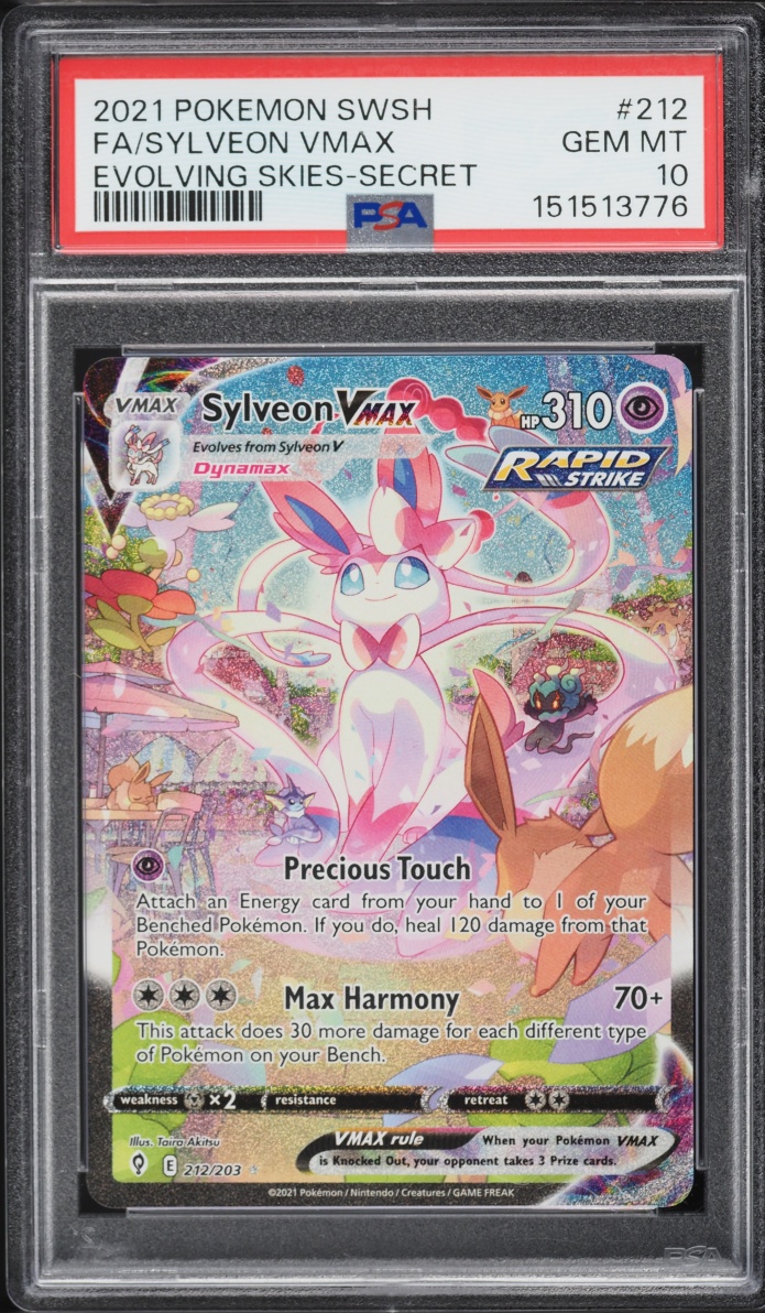 2021 Pokemon Sword & Shield Evolving Skies Alt Art Sylveon VMAX #212 PSA 10 GEM MINT