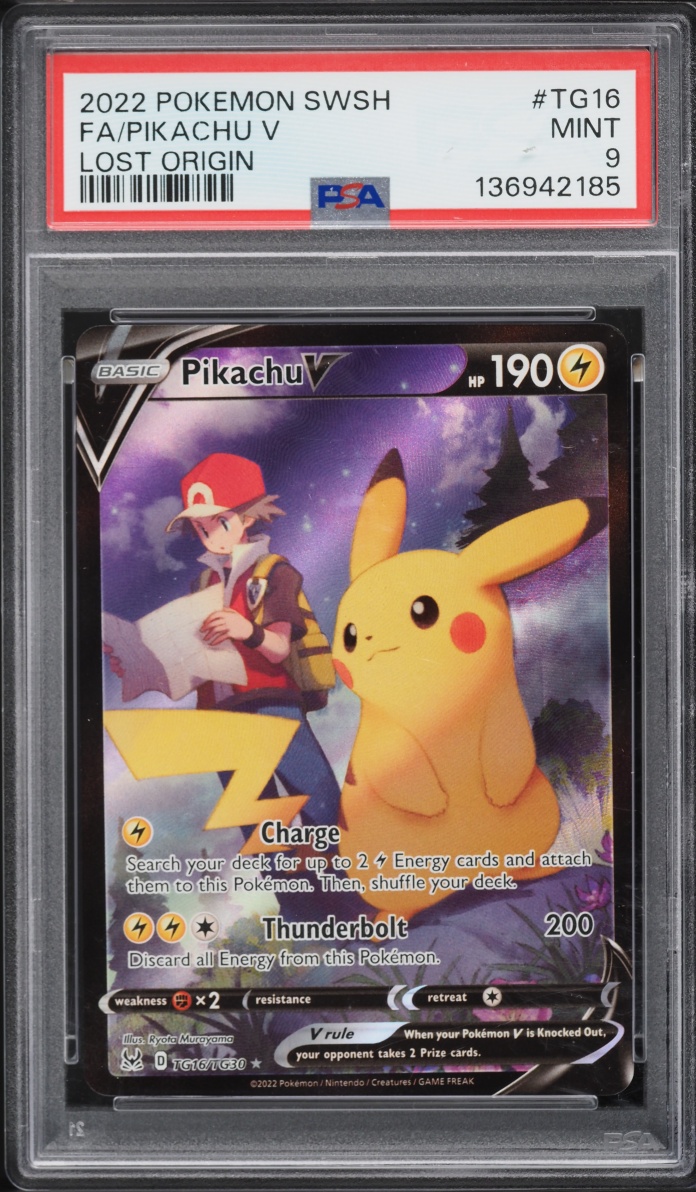 2022 Pokemon Sword & Shield Lost Origin Trainer Gallery CHR Pikachu V #TG16 PSA 9 MINT