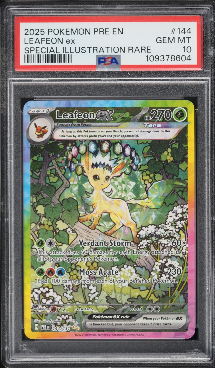 2025 Pokemon Scarlet & Violet Prismatic Evolutions SIR Leafeon Ex #144 PSA 10 GEM MINT