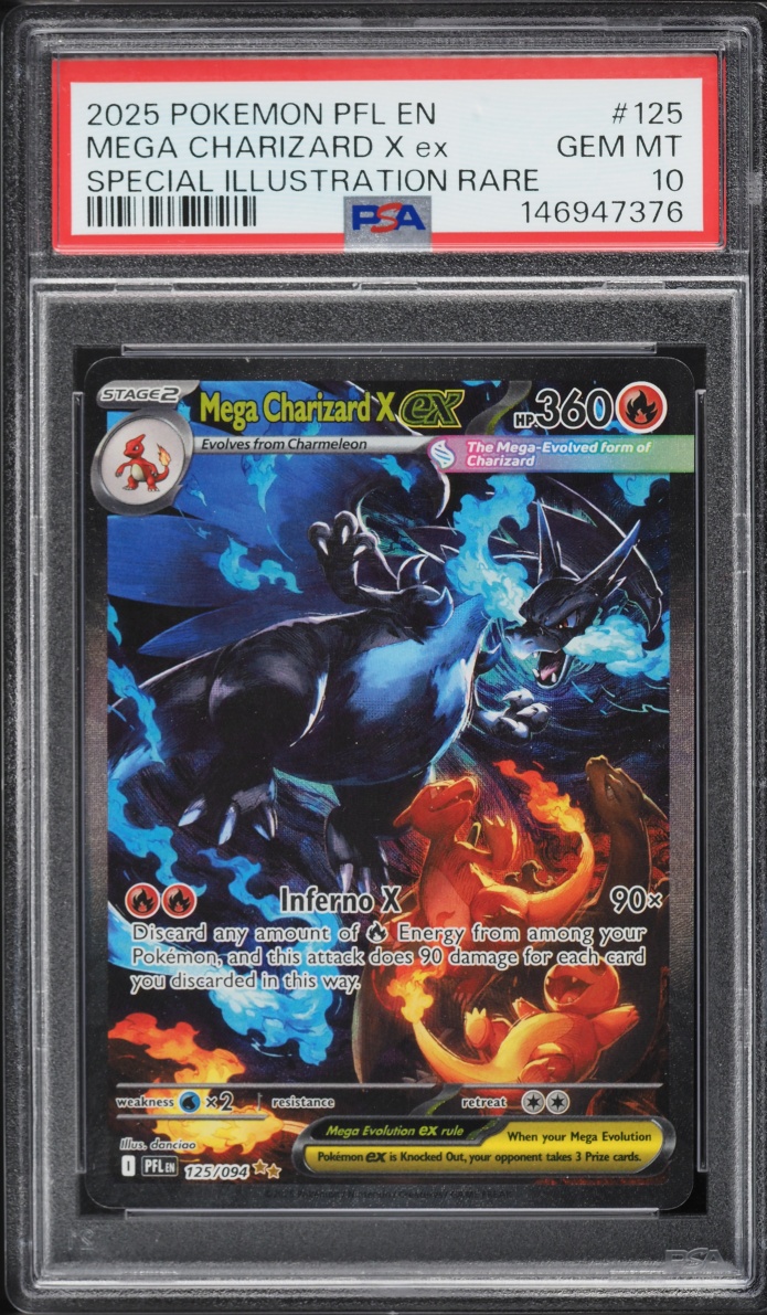 2025 Pokemon Mega Evolution Phantasmal Flames SIR Mega Charizard X Ex #125 PSA 10 GEM MINT
