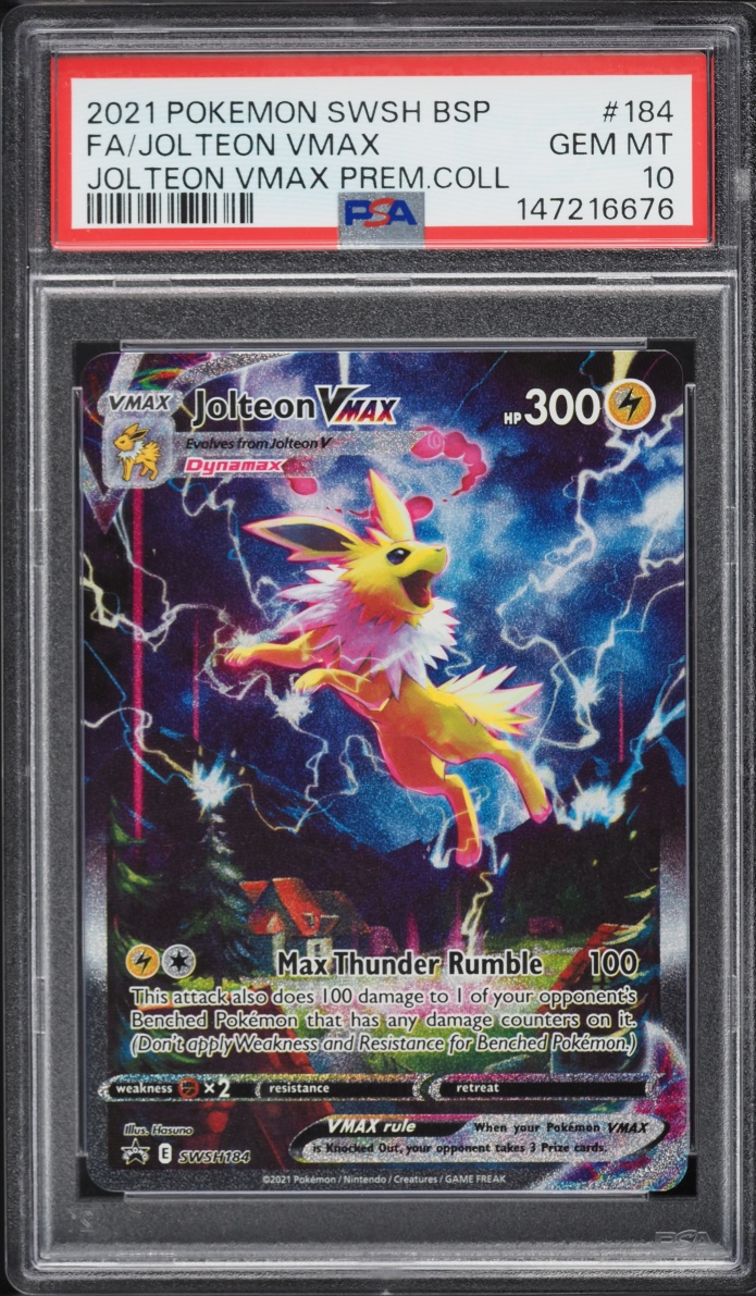 2021 Pokemon Sword & Shield Promo Full Art Jolteon VMAX #184 PSA 10 GEM MINT