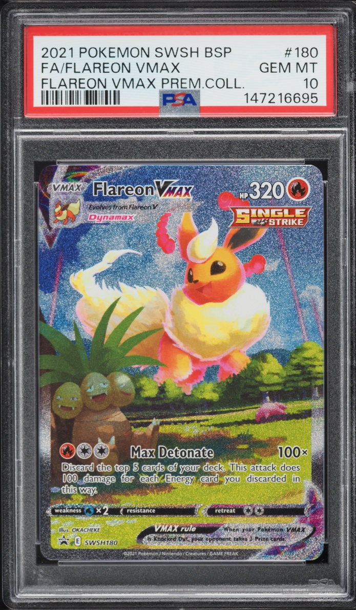 2021 Pokemon Sword & Shield Promo Premium Collection Full Art Flareon VMAX #180 PSA 10 GEM MINT
